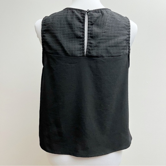 Elodie Black Sheer Checkered Pattern Sleeveless Crop Top - Picture 5 of 9